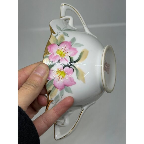 Vintage Noritake Azalea Sugar Bowl 4"x2.5" Hand-Painted Floral Gold Trim Japan - Picture 6 of 8